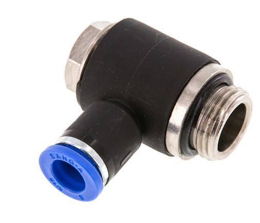 8mm x G3/8'' 90deg Elbow L-shape Push-in Fitting with Male Threads Brass/PA 66 NBR Rotatable [2 Pieces]