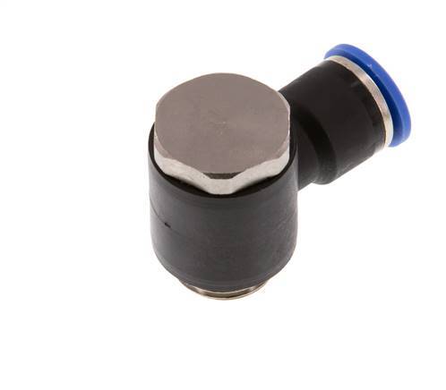 10mm x G3/8'' 90deg Elbow L-shape Push-in Fitting with Male Threads Brass/PA 66 NBR Rotatable [2 Pieces]