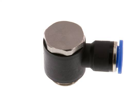 10mm x G3/8'' 90deg Elbow L-shape Push-in Fitting with Male Threads Brass/PA 66 NBR Rotatable [2 Pieces]