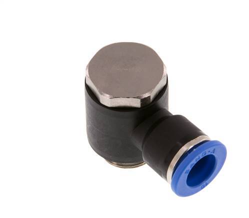 10mm x G3/8'' 90deg Elbow L-shape Push-in Fitting with Male Threads Brass/PA 66 NBR Rotatable [2 Pieces]