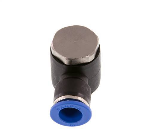 10mm x G3/8'' 90deg Elbow L-shape Push-in Fitting with Male Threads Brass/PA 66 NBR Rotatable [2 Pieces]