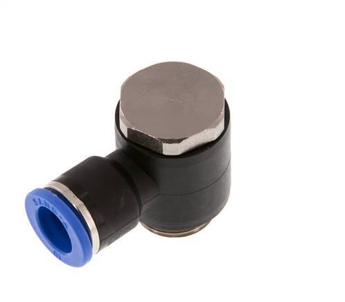 10mm x G3/8'' 90deg Elbow L-shape Push-in Fitting with Male Threads Brass/PA 66 NBR Rotatable [2 Pieces]