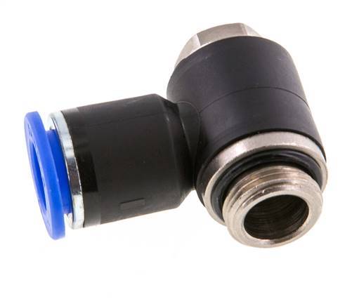 12mm x G3/8'' 90deg Elbow L-shape Push-in Fitting with Male Threads Brass/PA 66 NBR Rotatable