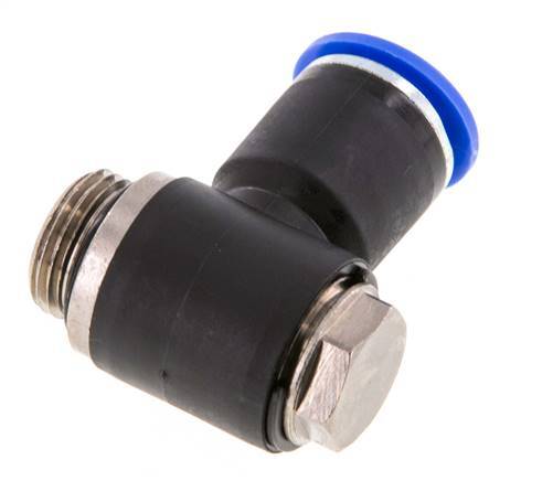 12mm x G3/8'' 90deg Elbow L-shape Push-in Fitting with Male Threads Brass/PA 66 NBR Rotatable