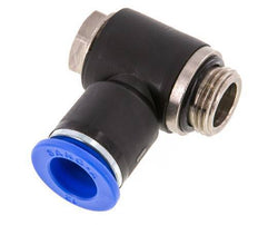 12mm x G3/8'' 90deg Elbow L-shape Push-in Fitting with Male Threads Brass/PA 66 NBR Rotatable