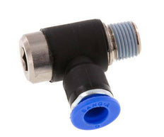 6mm x R1/8'' 90deg Elbow L-shape Push-in Fitting with Male Threads Brass/PA 66 NBR Inner Hexagon Rotatable [2 Pieces]