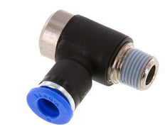 6mm x R1/8'' 90deg Elbow L-shape Push-in Fitting with Male Threads Brass/PA 66 NBR Inner Hexagon Rotatable [2 Pieces]