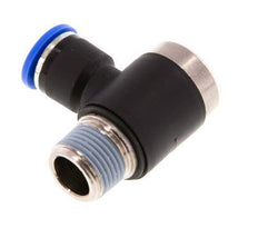 10mm x R3/8'' 90deg Elbow L-shape Push-in Fitting with Male Threads Brass/PA 66 NBR Inner Hexagon Rotatable