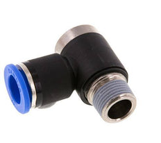 12mm x R3/8'' 90deg Elbow L-shape Push-in Fitting with Male Threads Brass/PA 66 NBR Inner Hexagon Rotatable