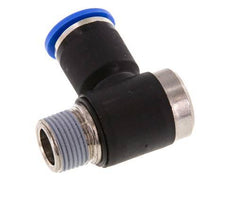 12mm x R3/8'' 90deg Elbow L-shape Push-in Fitting with Male Threads Brass/PA 66 NBR Inner Hexagon Rotatable