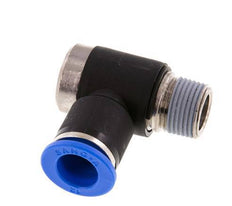 12mm x R3/8'' 90deg Elbow L-shape Push-in Fitting with Male Threads Brass/PA 66 NBR Inner Hexagon Rotatable