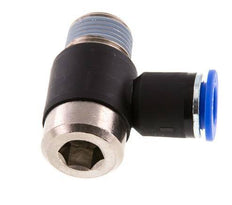 12mm x R1/2'' 90deg Elbow L-shape Push-in Fitting with Male Threads Brass/PA 66 NBR Inner Hexagon Rotatable