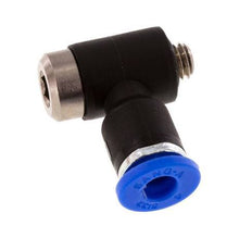 4mm x M 5 90deg Elbow L-shape Push-in Fitting with Male Threads Brass/PA 66 NBR Inner Hexagon Rotatable [2 Pieces]