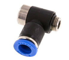 8mm x G1/8'' 90deg Elbow L-shape Push-in Fitting with Male Threads Brass/PA 66 NBR Inner Hexagon Rotatable [2 Pieces]