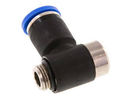 8mm x G1/8'' 90deg Elbow L-shape Push-in Fitting with Male Threads Brass/PA 66 NBR Inner Hexagon Rotatable [2 Pieces]