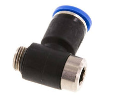 8mm x G1/8'' 90deg Elbow L-shape Push-in Fitting with Male Threads Brass/PA 66 NBR Inner Hexagon Rotatable [2 Pieces]
