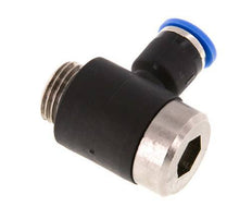 6mm x G1/4'' 90deg Elbow L-shape Push-in Fitting with Male Threads Brass/PA 66 NBR Inner Hexagon Rotatable [2 Pieces]