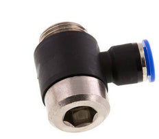 10mm x G1/2'' 90deg Elbow L-shape Push-in Fitting with Male Threads Brass/PA 66 NBR Inner Hexagon Rotatable