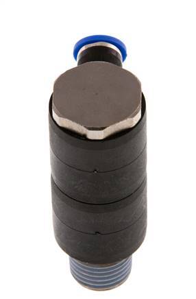 4mm x R1/4'' 2-way Manifold Push-in Fitting with Male Threads Brass/PA 66 NBR Rotatable
