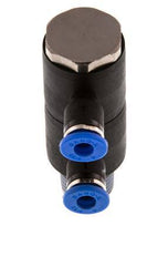 4mm x R1/4'' 2-way Manifold Push-in Fitting with Male Threads Brass/PA 66 NBR Rotatable