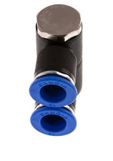 12mm x R3/8'' 2-way Manifold Push-in Fitting with Male Threads Brass/PA 66 NBR Rotatable