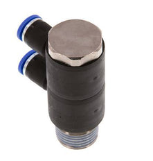 8mm x R1/2'' 2-way Manifold Push-in Fitting with Male Threads Brass/PA 66 NBR Rotatable