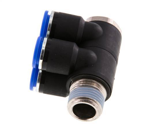 12mm x R1/2'' 4-way Manifold Push-in Fitting with Male Threads Brass/PA 66 NBR Rotatable