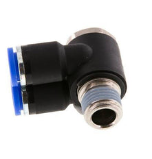 8mm x R1/4'' Double 90deg Elbow Push-in Fitting with Male Threads Brass/PA 66 NBR Rotatable