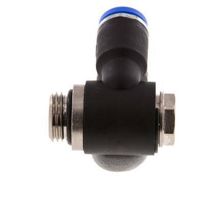 8mm x G1/4'' Double 90deg Elbow Push-in Fitting with Male Threads Brass/PA 66 NBR Rotatable