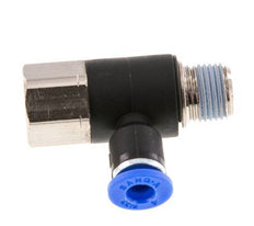 4mm x R1/8'' Elbow Push-in Fitting with Male-Female Threads Brass/PA 66 NBR Rotatable [2 Pieces]