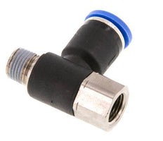8mm x R1/8'' Elbow Push-in Fitting with Male-Female Threads Brass/PA 66 NBR Rotatable [2 Pieces]