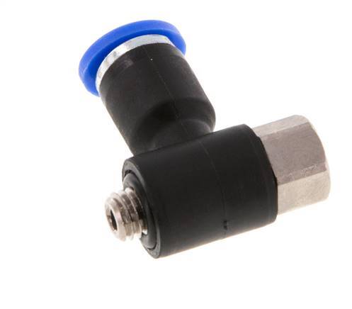 4mm x M 5 Elbow Push-in Fitting with Male-Female Threads Brass/PA 66 NBR [2 Pieces]
