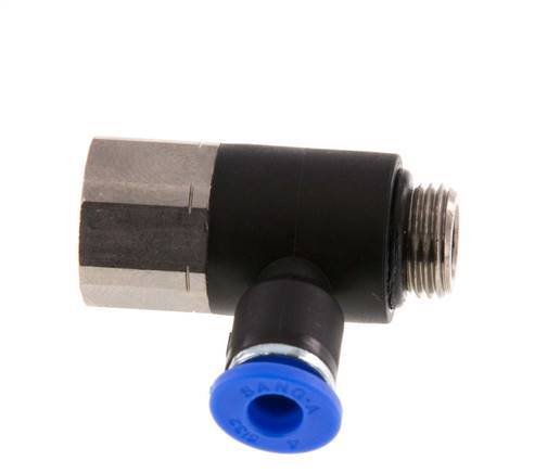 4mm x G1/8'' Elbow Push-in Fitting with Male-Female Threads Brass/PA 66 NBR [2 Pieces]