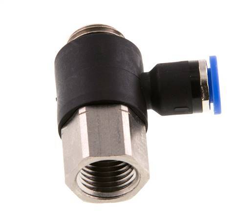 6mm x G1/4'' Elbow Push-in Fitting with Male-Female Threads Brass/PA 66 NBR [2 Pieces]
