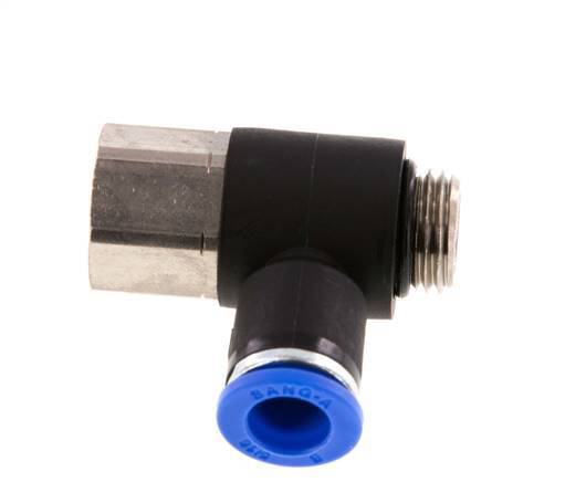 8mm x G1/4'' Elbow Push-in Fitting with Male-Female Threads Brass/PA 66 NBR [2 Pieces]