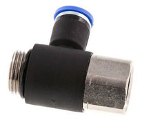 8mm x G3/8'' Elbow Push-in Fitting with Male-Female Threads Brass/PA 66 NBR