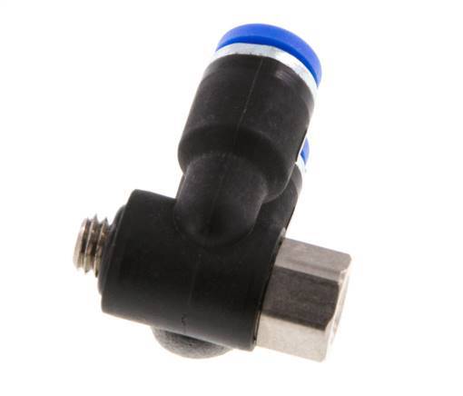 4mm x M 5 Double 90deg Elbow Push-in Fitting with Male-Female Threads Brass/PA 66 NBR Rotatable [2 Pieces]