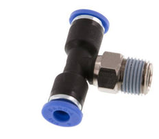 4mm x R1/8'' Inline Tee Push-in Fitting with Male Threads Brass/PA 66 NBR Rotatable [2 Pieces]