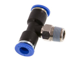 6mm x R1/8'' Inline Tee Push-in Fitting with Male Threads Brass/PA 66 NBR Rotatable [2 Pieces]