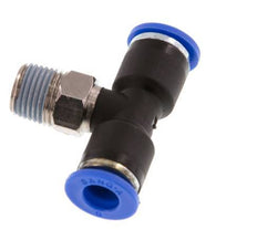 6mm x R1/8'' Inline Tee Push-in Fitting with Male Threads Brass/PA 66 NBR Rotatable [2 Pieces]