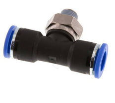 10mm x R1/8'' Inline Tee Push-in Fitting with Male Threads Brass/PA 66 NBR Rotatable