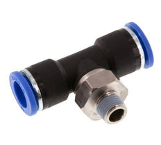 10mm x R1/8'' Inline Tee Push-in Fitting with Male Threads Brass/PA 66 NBR Rotatable