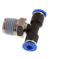 4mm x R1/4'' Inline Tee Push-in Fitting with Male Threads Brass/PA 66 NBR Rotatable [2 Pieces]