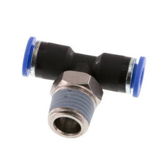 6mm x R1/4'' Inline Tee Push-in Fitting with Male Threads Brass/PA 66 NBR Rotatable [2 Pieces]