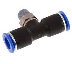 12mm x R1/4'' Inline Tee Push-in Fitting with Male Threads Brass/PA 66 NBR Rotatable