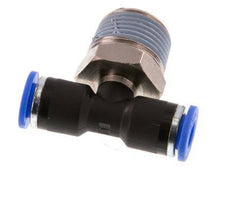 6mm x R3/8'' Inline Tee Push-in Fitting with Male Threads Brass/PA 66 NBR Rotatable [2 Pieces]