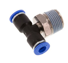 6mm x R3/8'' Inline Tee Push-in Fitting with Male Threads Brass/PA 66 NBR Rotatable [2 Pieces]