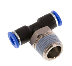6mm x R3/8'' Inline Tee Push-in Fitting with Male Threads Brass/PA 66 NBR Rotatable [2 Pieces]