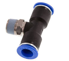 12mm x R3/8'' Inline Tee Push-in Fitting with Male Threads Brass/PA 66 NBR Rotatable