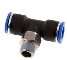 14mm x R3/8'' Inline Tee Push-in Fitting with Male Threads Brass/PA 66 NBR Rotatable
